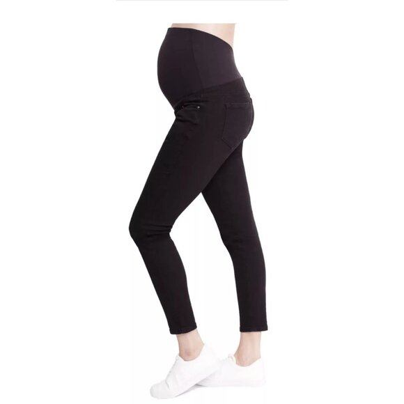 Isabel Maternity by Ingrid & Isabel Over Belly Ponte Maternity Pants Black XXL - Picture 2 of 9